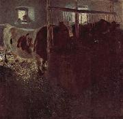 Kuhe im Stall Gustav Klimt